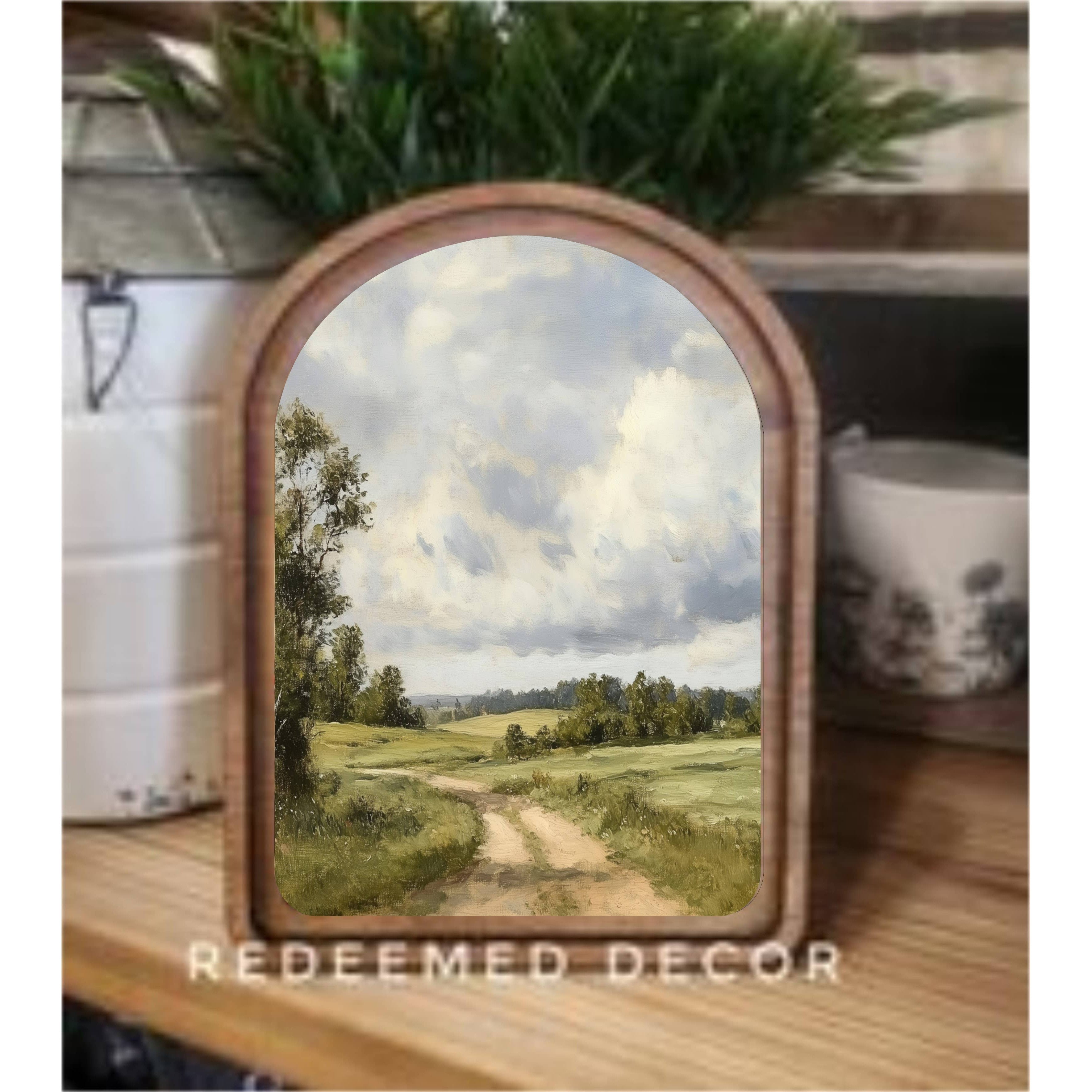 Redeemed Decor Arch Top Dirt Road Framed Art