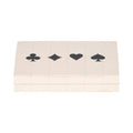 Table Game - White/Black Wood Casual Cards & Dice Box, 7 in.