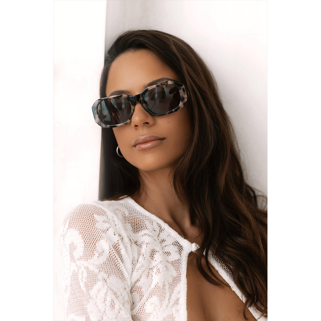 Onyx Acetate Womens Rectangular Sunglasses
