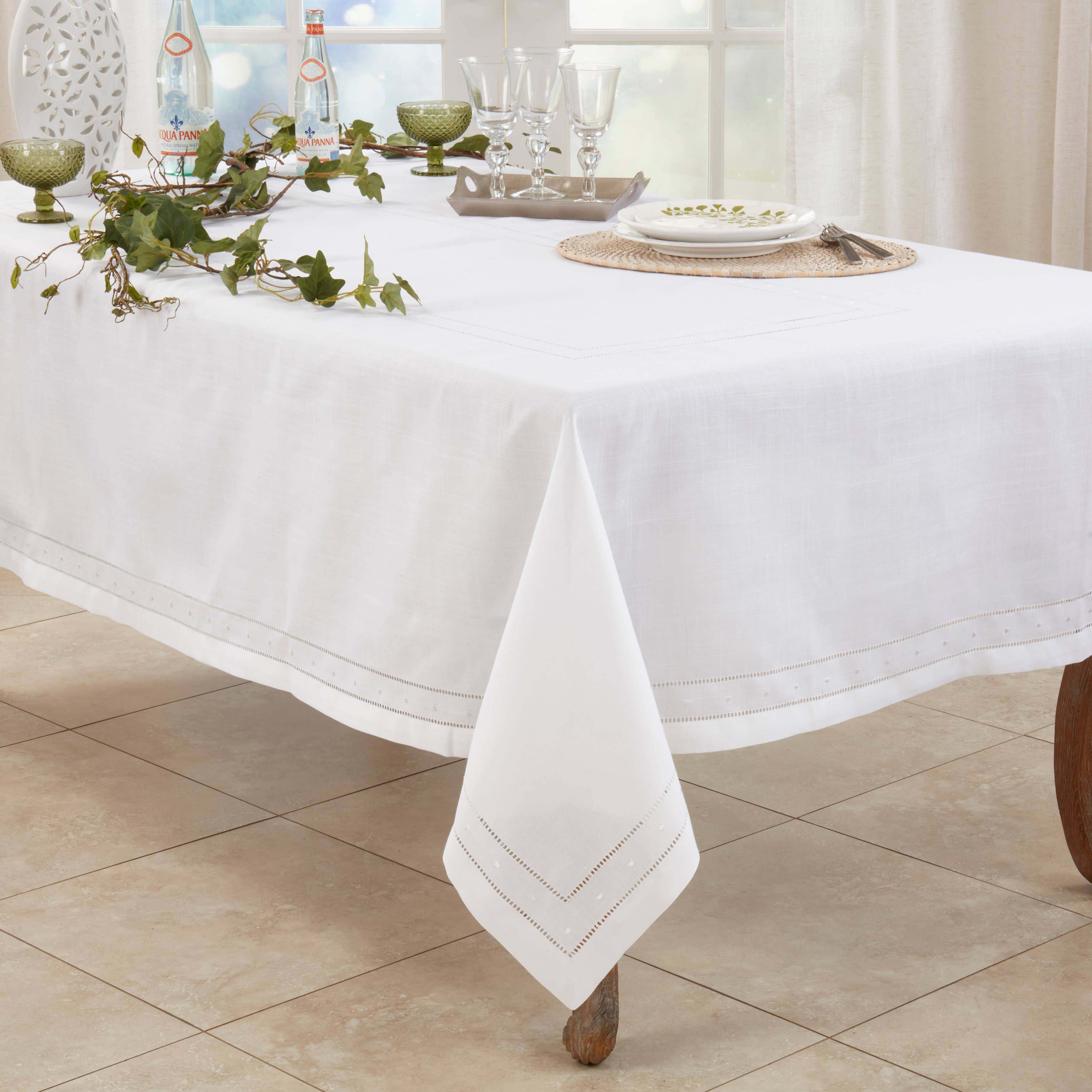Classic Hemstitch with Embroidered Border Tablecloth | Bridal Shower Brady Lane Wells & Bayley Frances Rhinehart