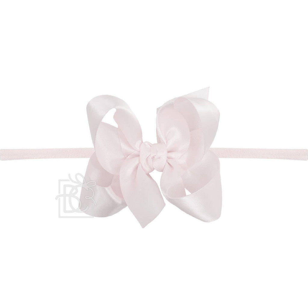 Thin Nylon Headband with Satin Hair Bow