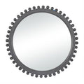 Black Mango Wood Wall Mirror With Beaded Detailing