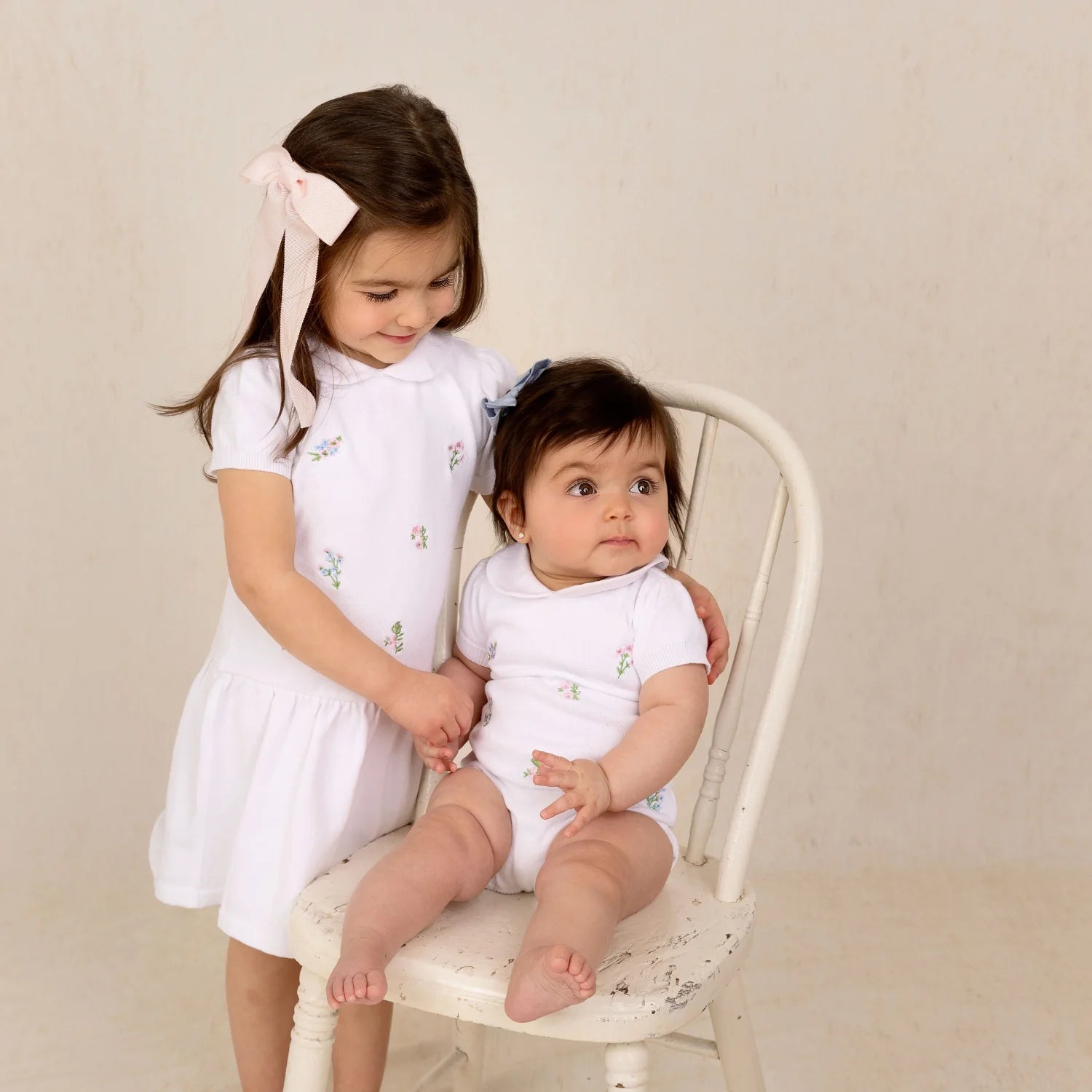 Girls Embroidered Garden Knit Romper