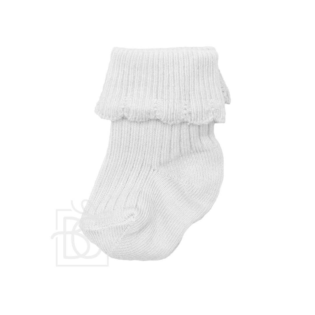 Folded Cuff Newborn Scottish Yarn Socks