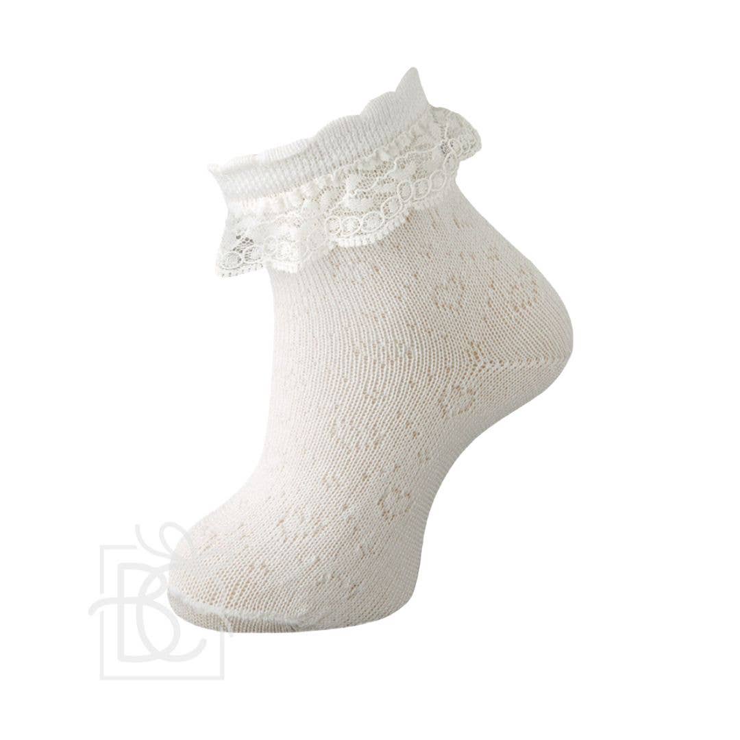 Fine Openwork Scottish Yarn Socks With Lace