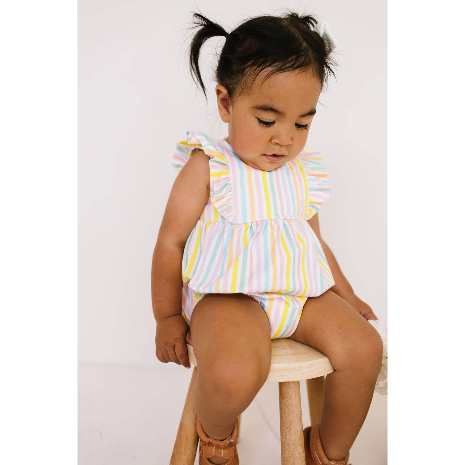 Ollie Jay Amelia Romper in Pastel Stripe