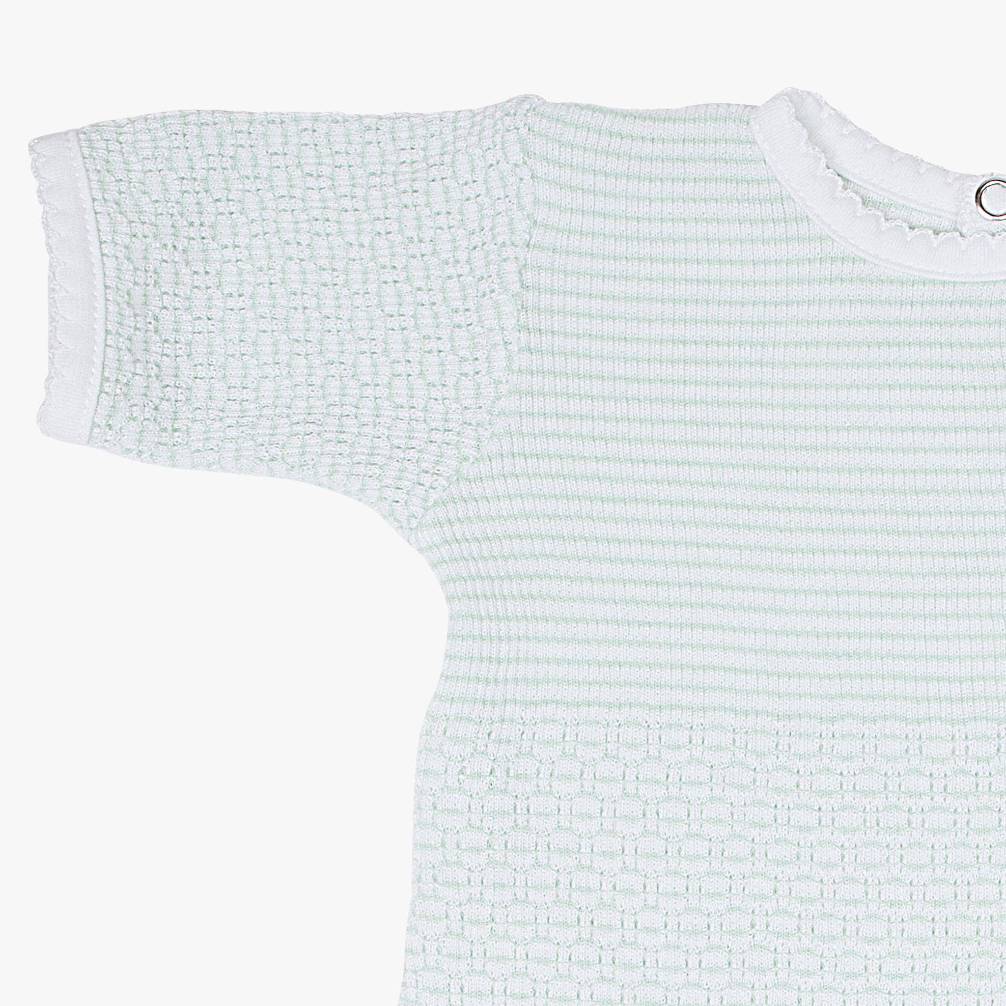 Paty Short Sleeve Knit Romper with Pima Binding