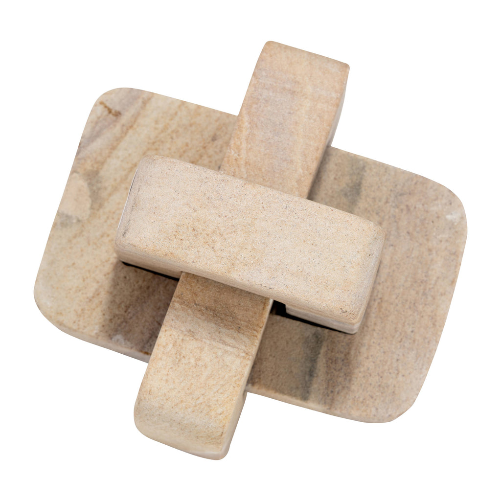 Decorative Sculpture - Brown Marble Interlocking Knot, 5 in.