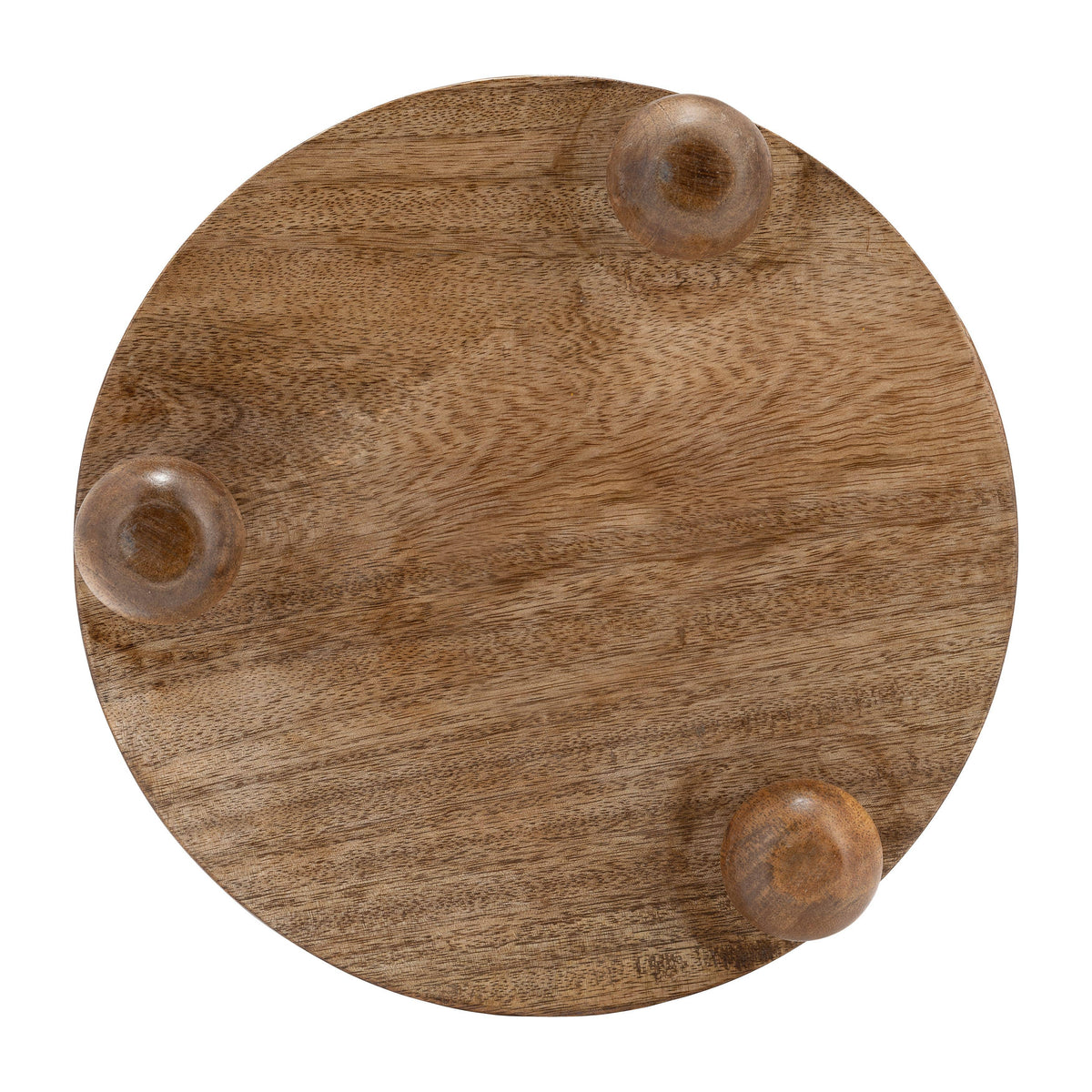 Mango Wood Round Riser Trays, Set of 2 - Brown, 8/10 in.