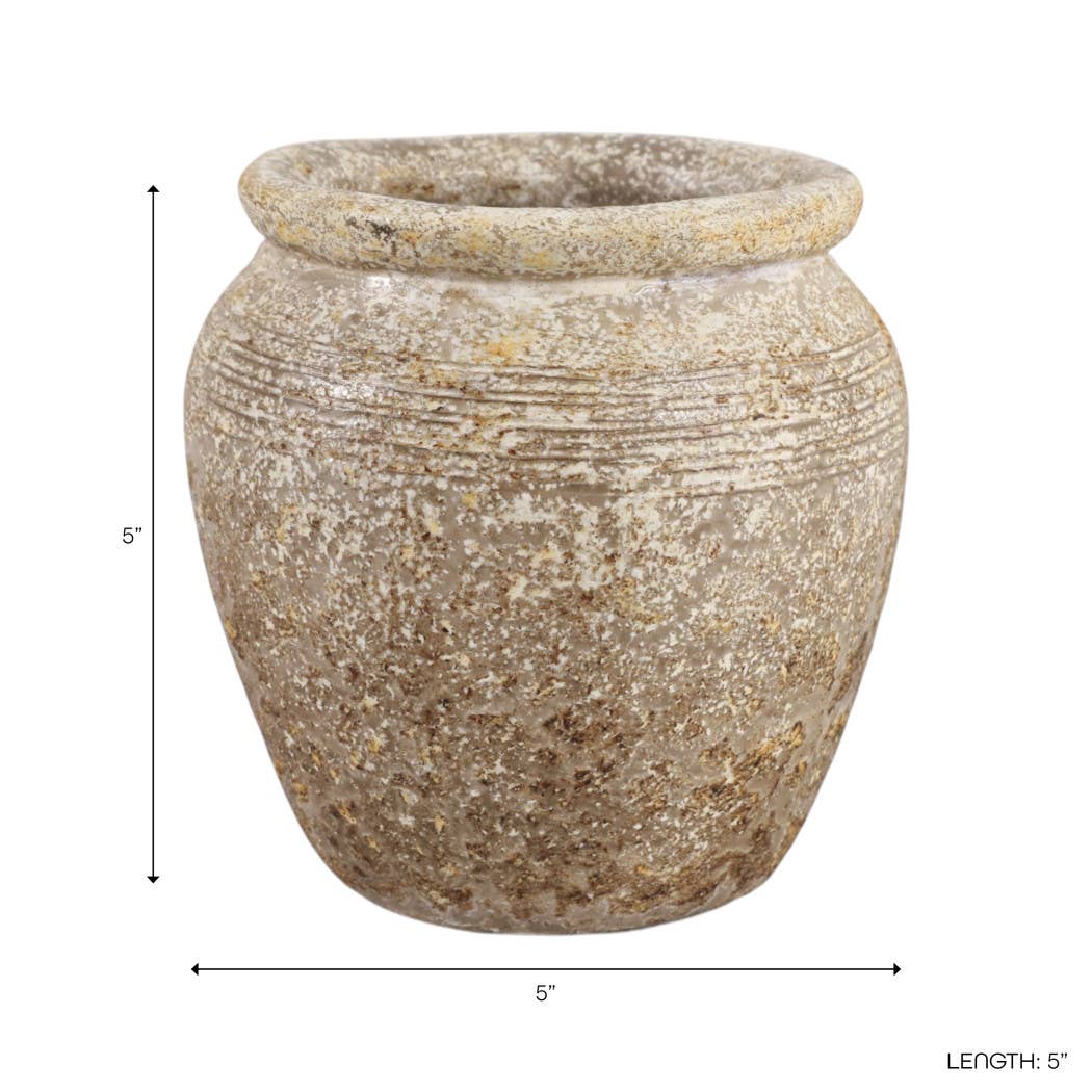 Decorative Vase - Brown/Gold Terracotta Bud Textured, 5.25 in.