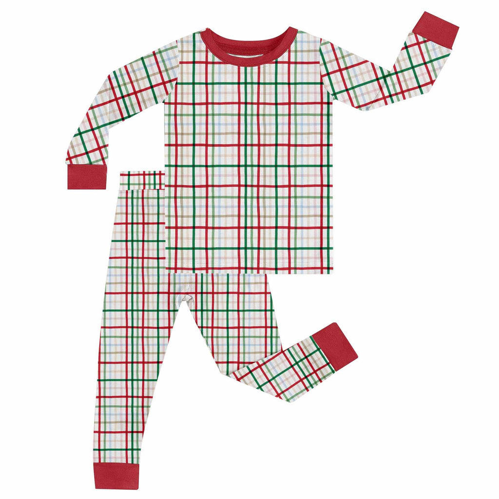 Longsleeve PJs, Festive Plaid