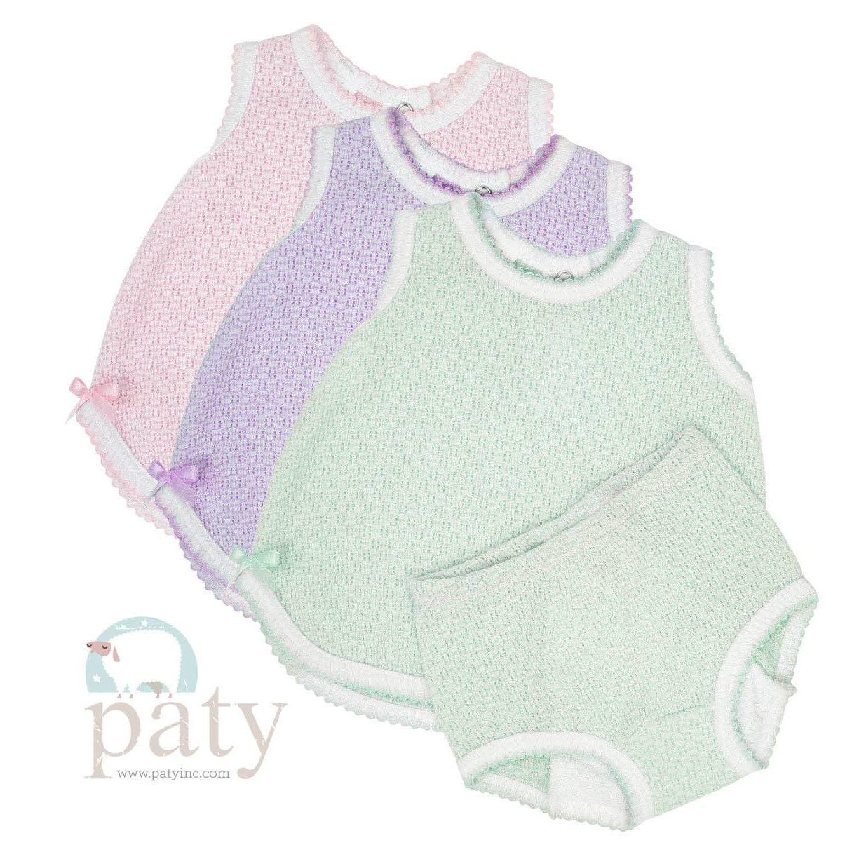 Paty Knit, Sleeveless Diaper Set