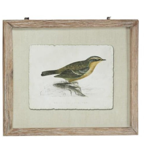 Brown Wood Bird Framed Wall Art with Brown Frame
