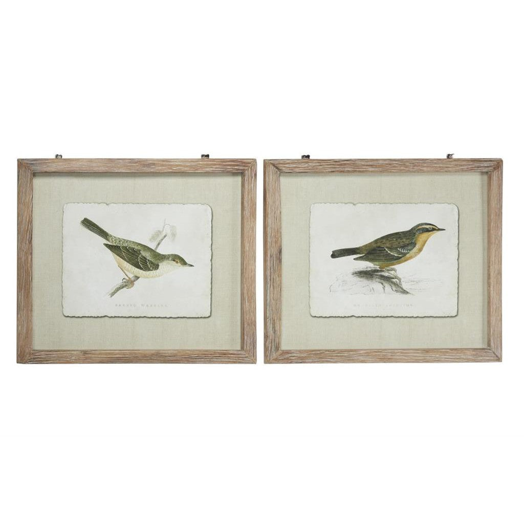 Brown Wood Bird Framed Wall Art with Brown Frame