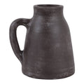 Decorative Vase - Brown Ceramic Handmade with Handle, 8 in.