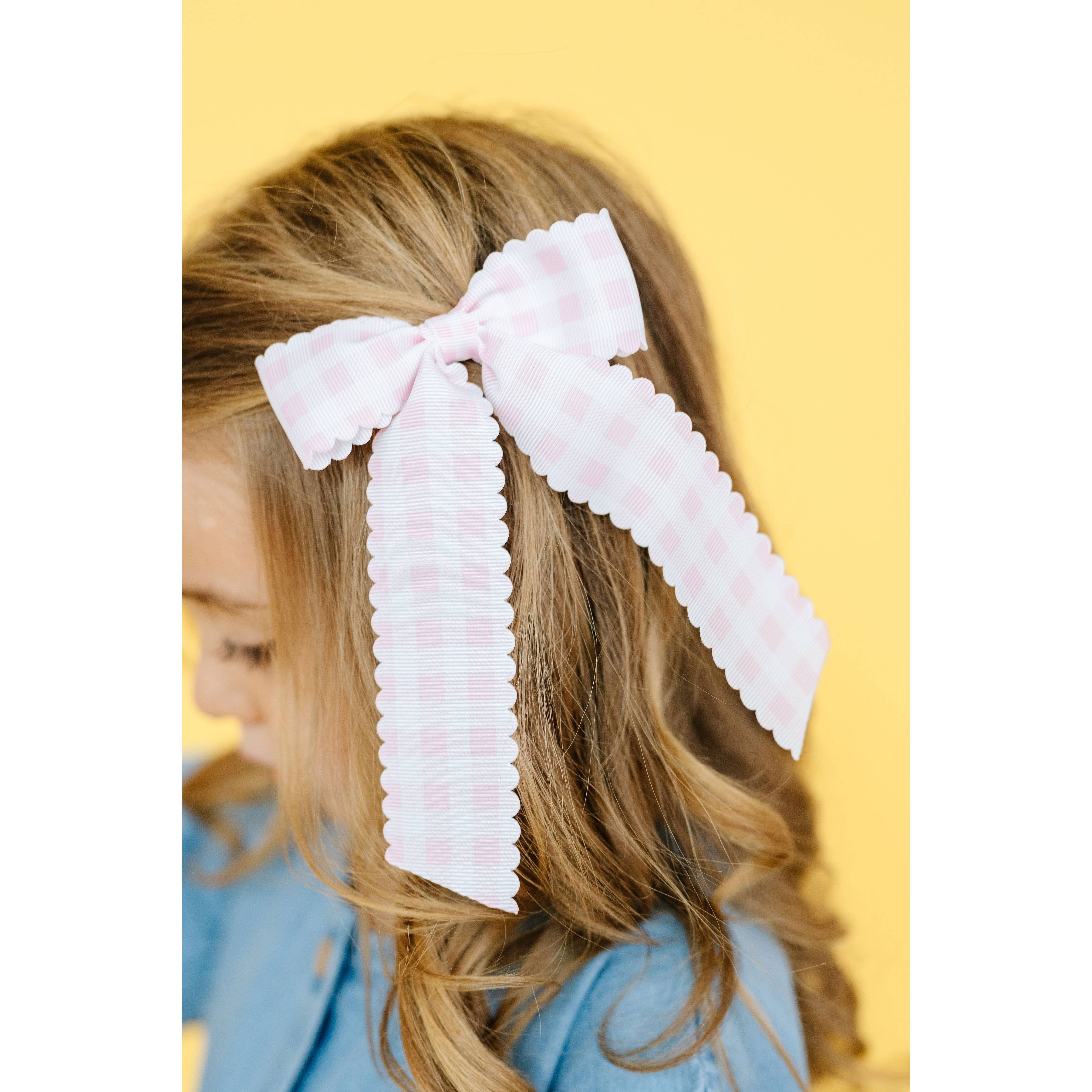 Gingham Long-Tail Bow