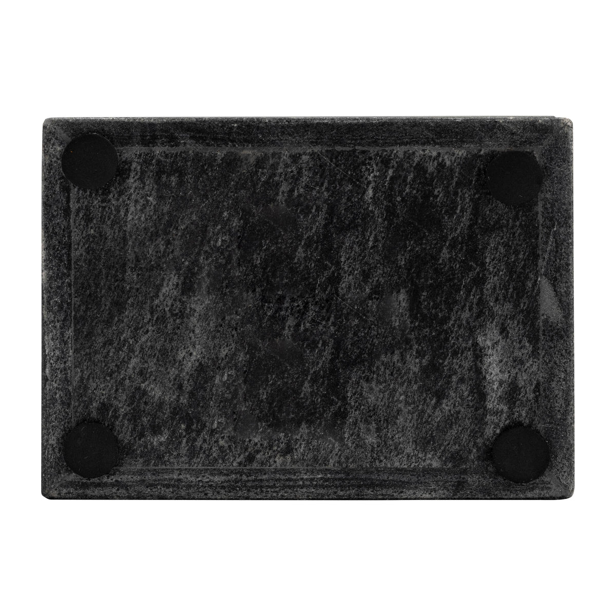 Marble Decorative Box with Removable Lid - Black, 7 in.