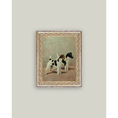 Two Fox Terriers Framed Antique Art