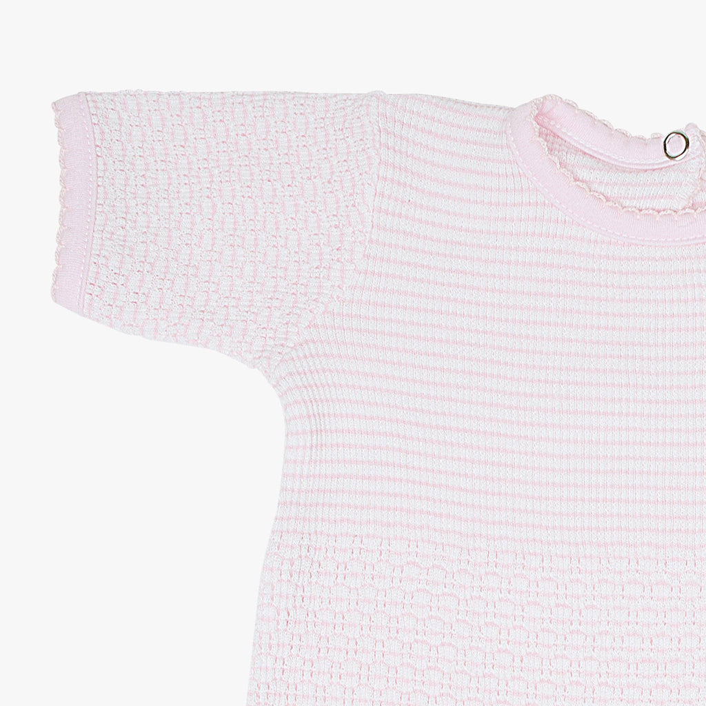 Paty Short Sleeve Knit Romper with Pima Binding