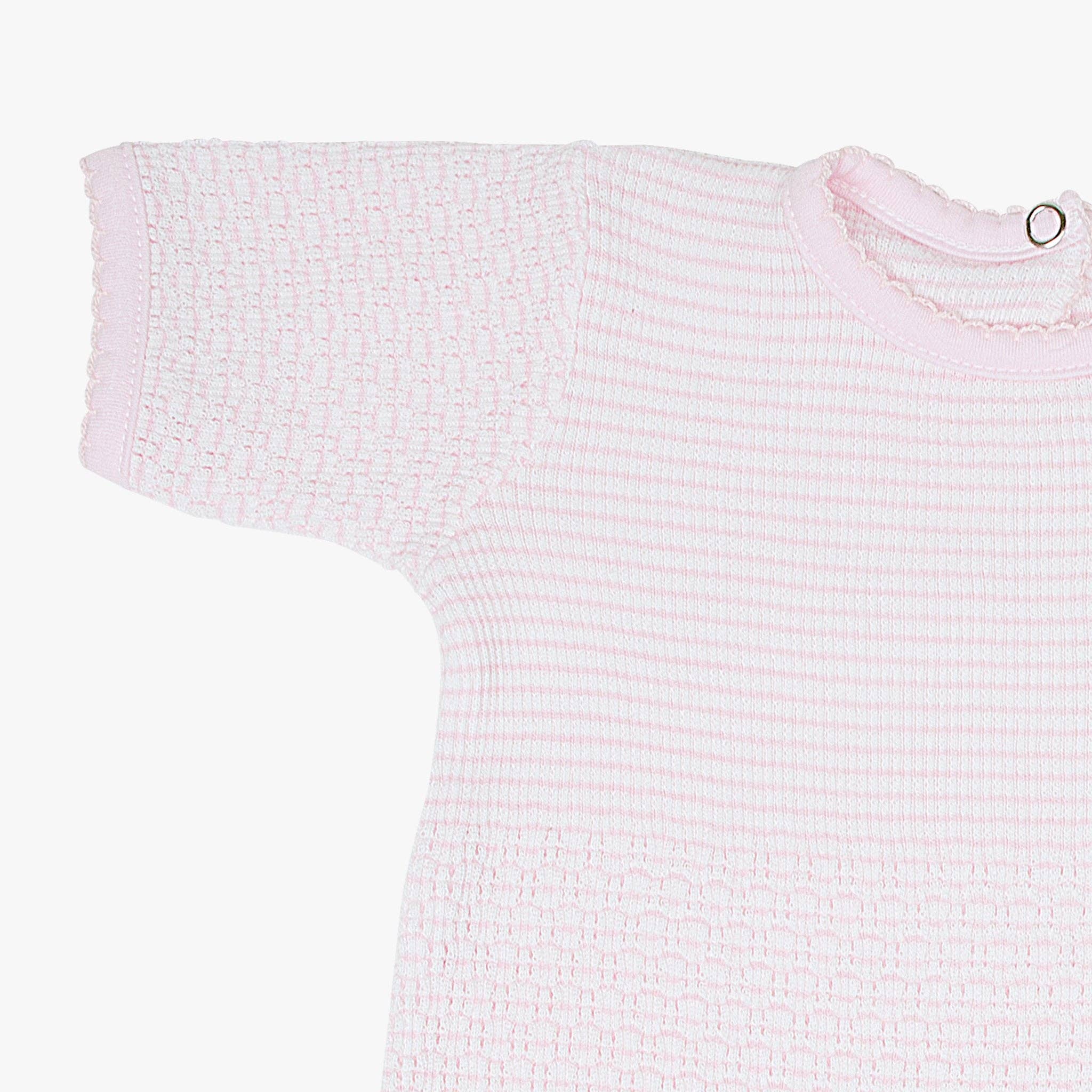 Paty Short Sleeve Knit Romper with Pima Binding