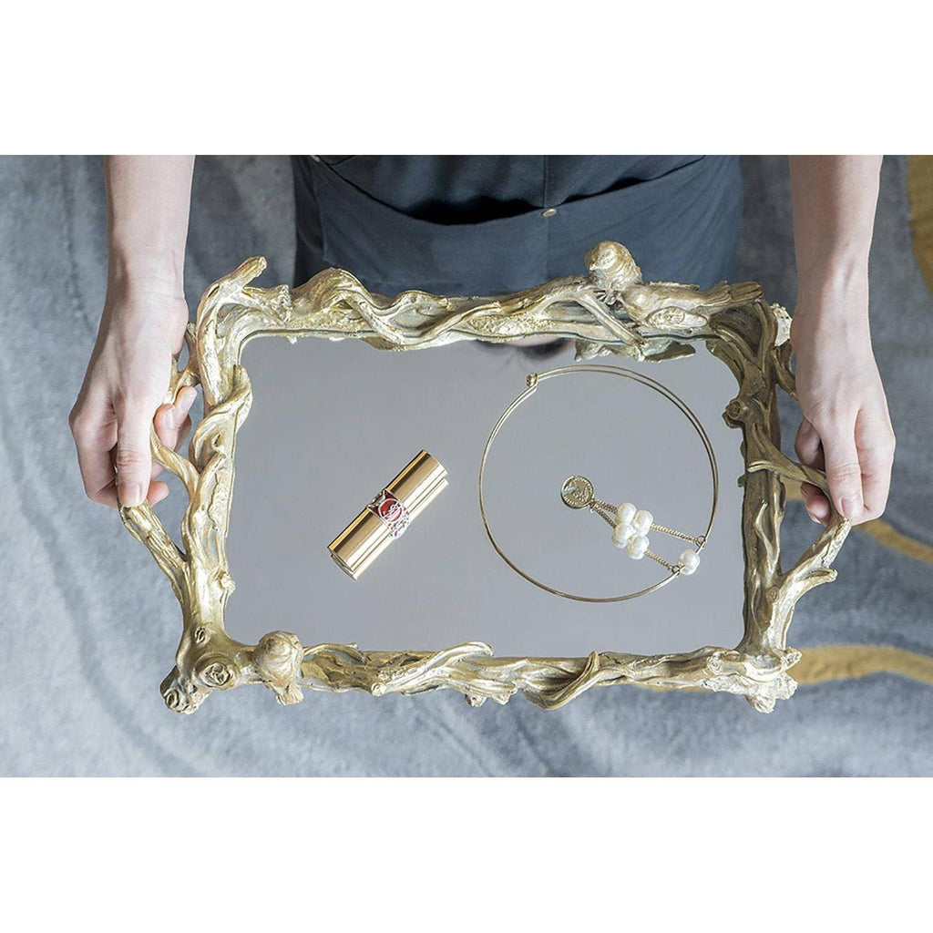 Birdsong Gold Mirrored Tray
