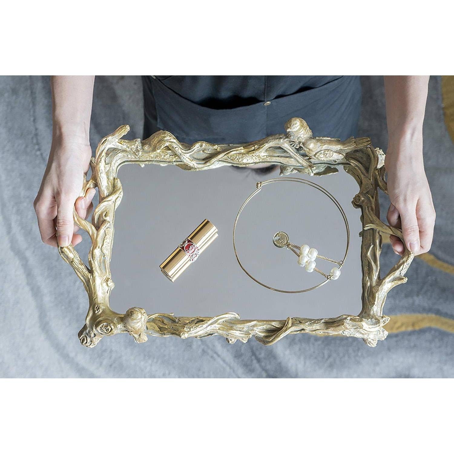 Birdsong Gold Mirrored Tray