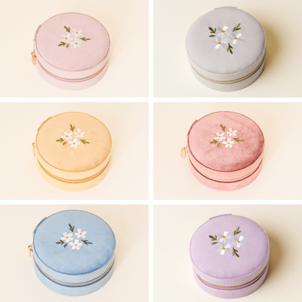 Round Velvet Jewelry Case