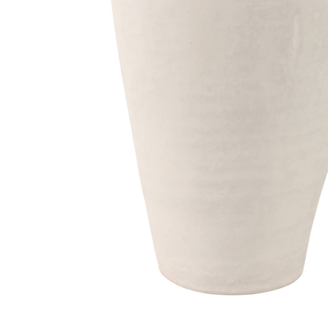 Ivory Ribbed Terracotta Floor Vase, 16 in.