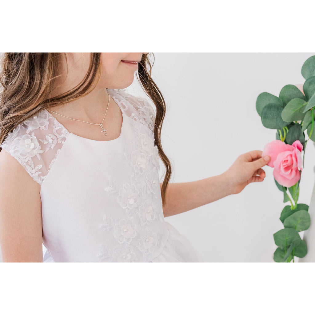 Cherished Moments Children's First Communion Sterling Silver Cross Necklace