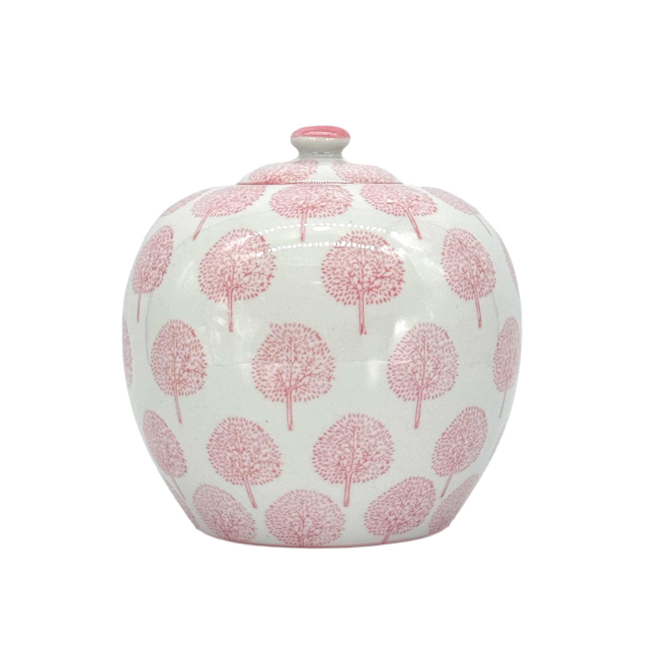 Floral Ceramic Chinoiserie Ginger Jar 8"