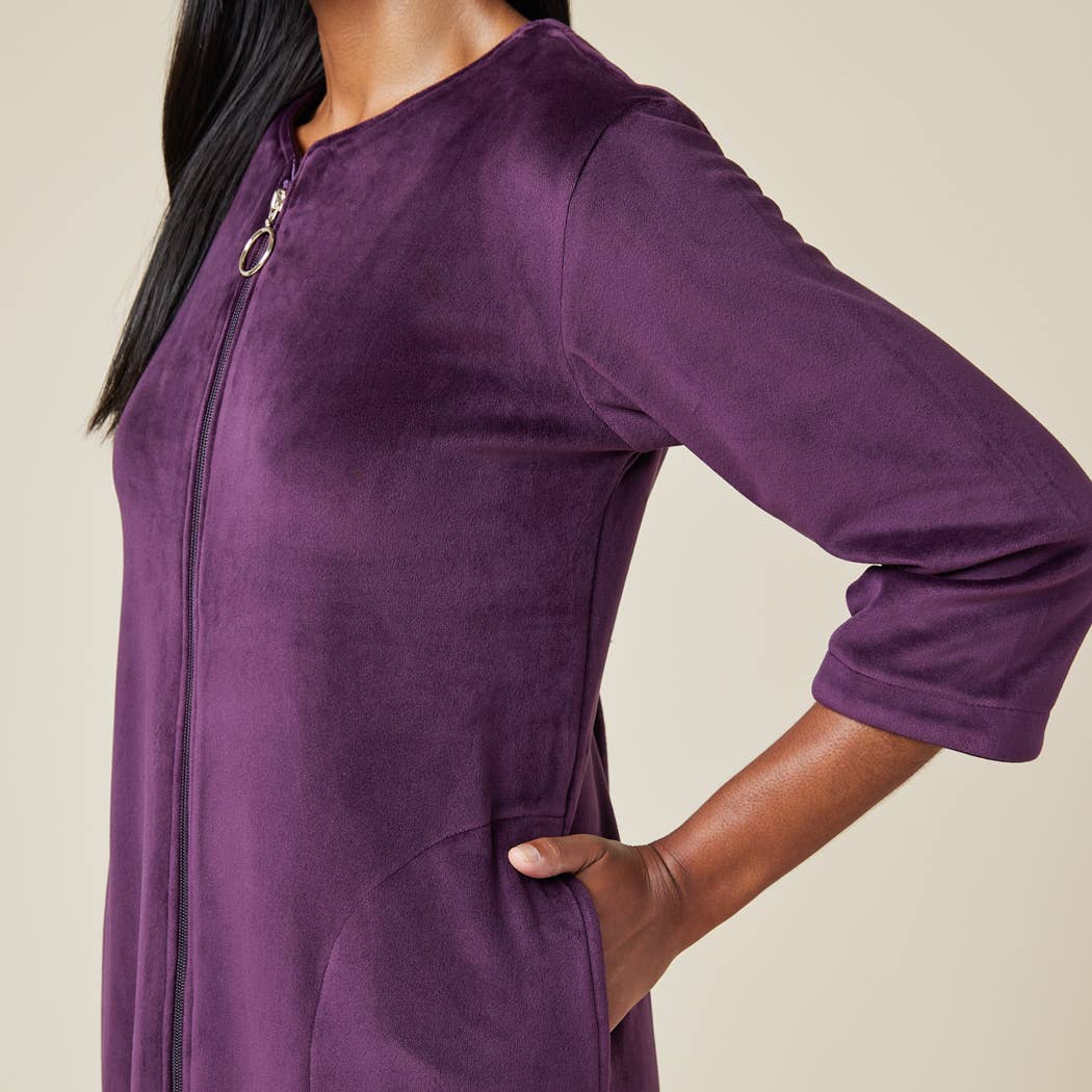 Women's 42" 3/4 Sleeve Serenity Short Zip Robe
