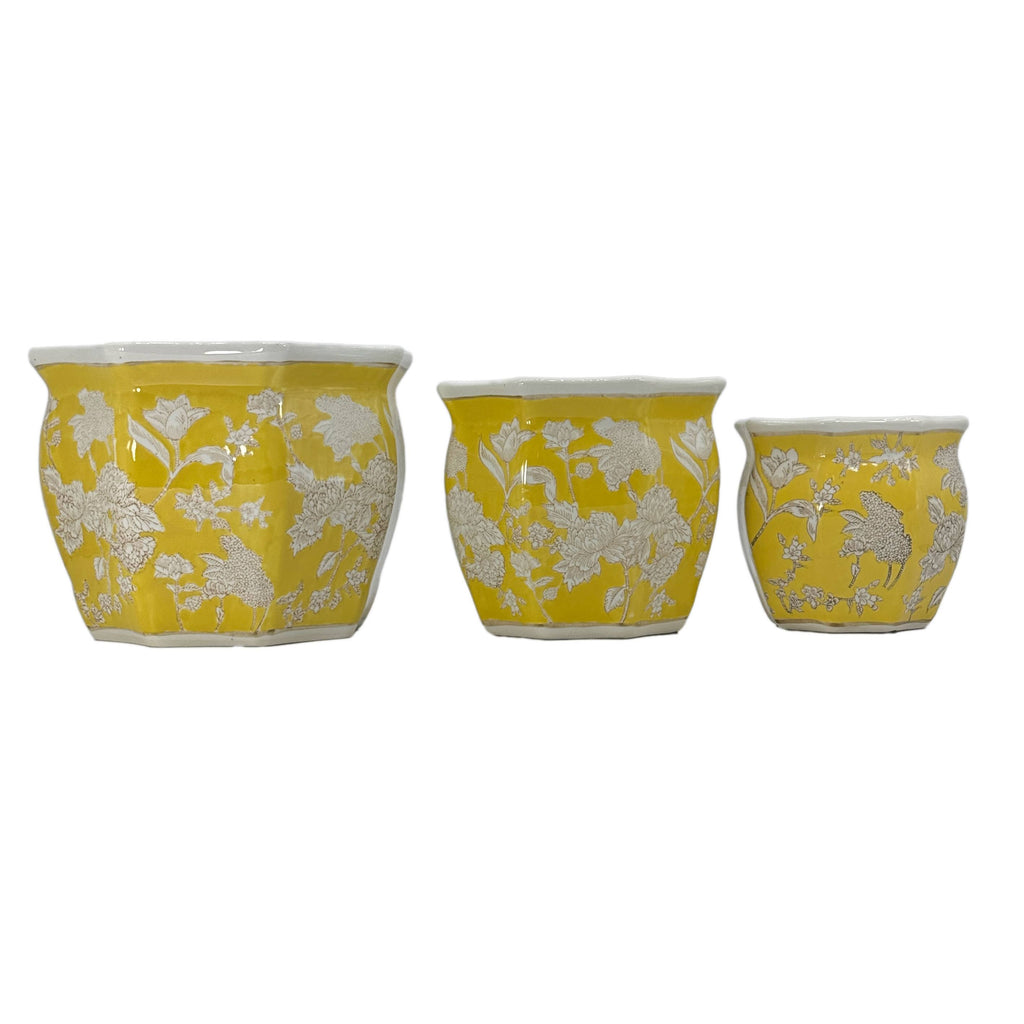 Ceramic Chinoiserie Planter Pots
