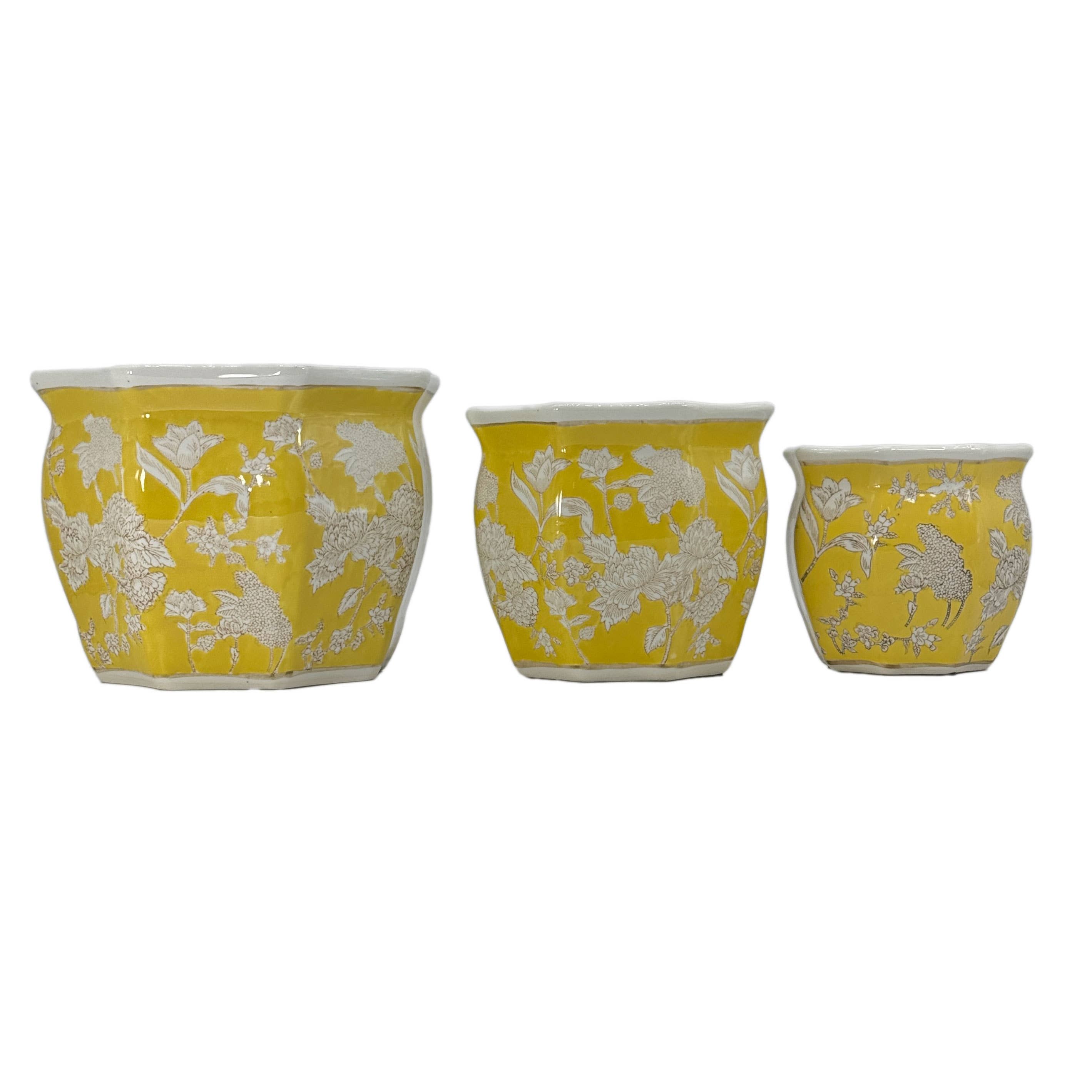 Ceramic Chinoiserie Planter Pots