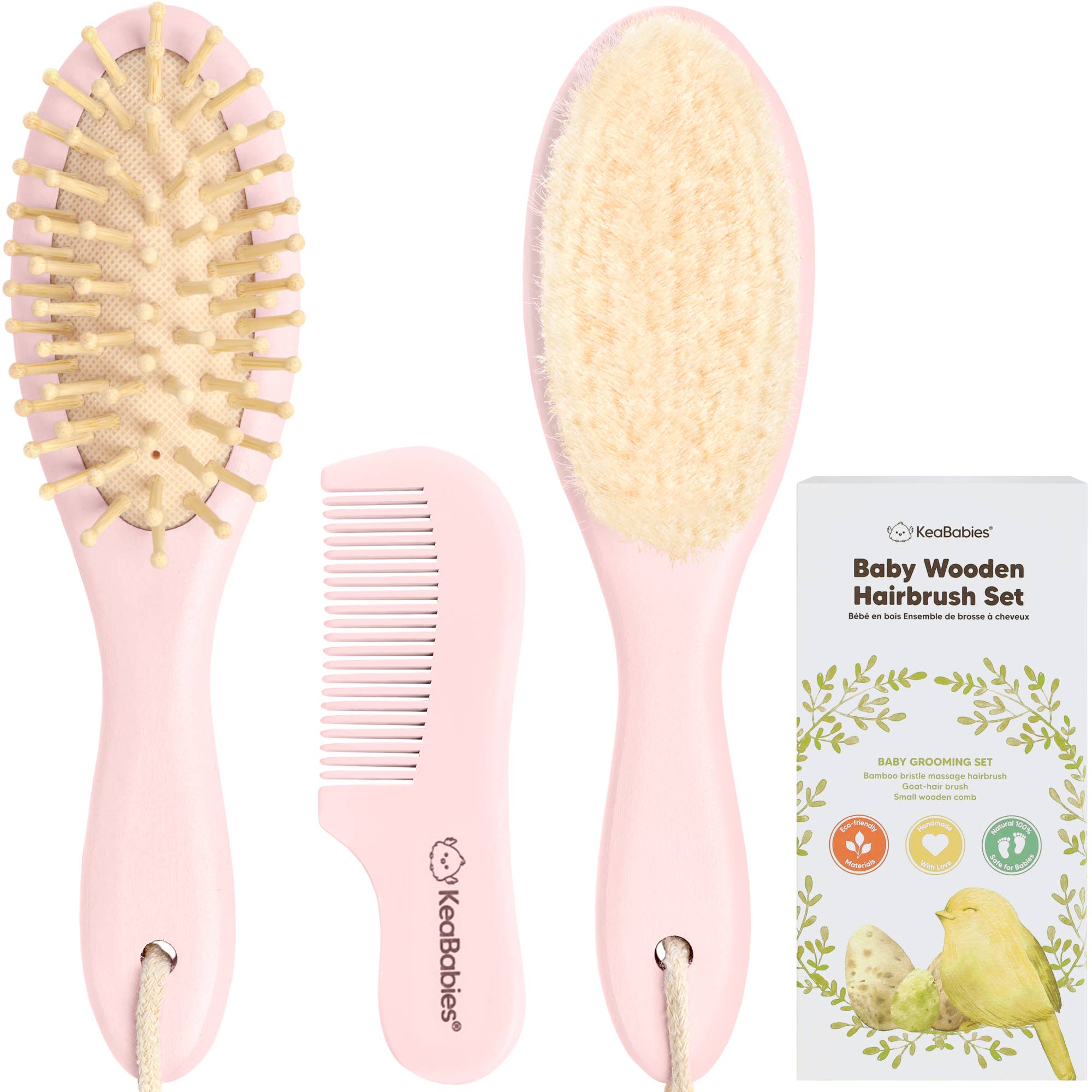 KeaBabies Baby Hair Brush and Comb Set