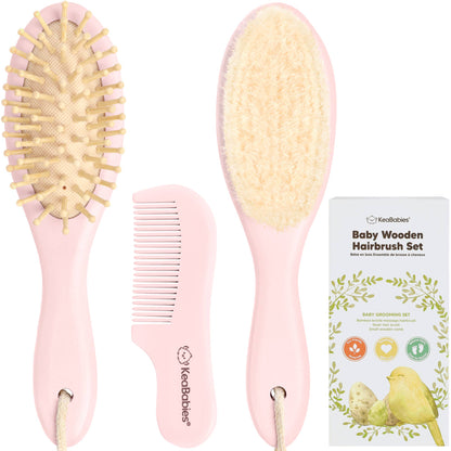 KeaBabies Baby Hair Brush and Comb Set