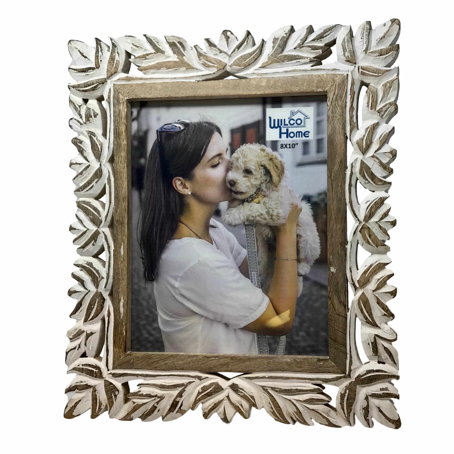 Malaga Hand-Carved Wood Photo Frame with Fold Out Stand | Bridal Shower Taylor Burch & Blaine Gaddy
