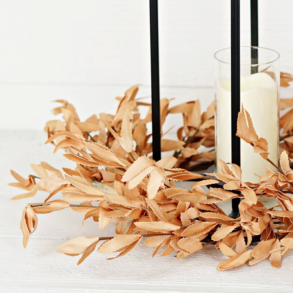Herb Leaf Wreath, Tea Stained