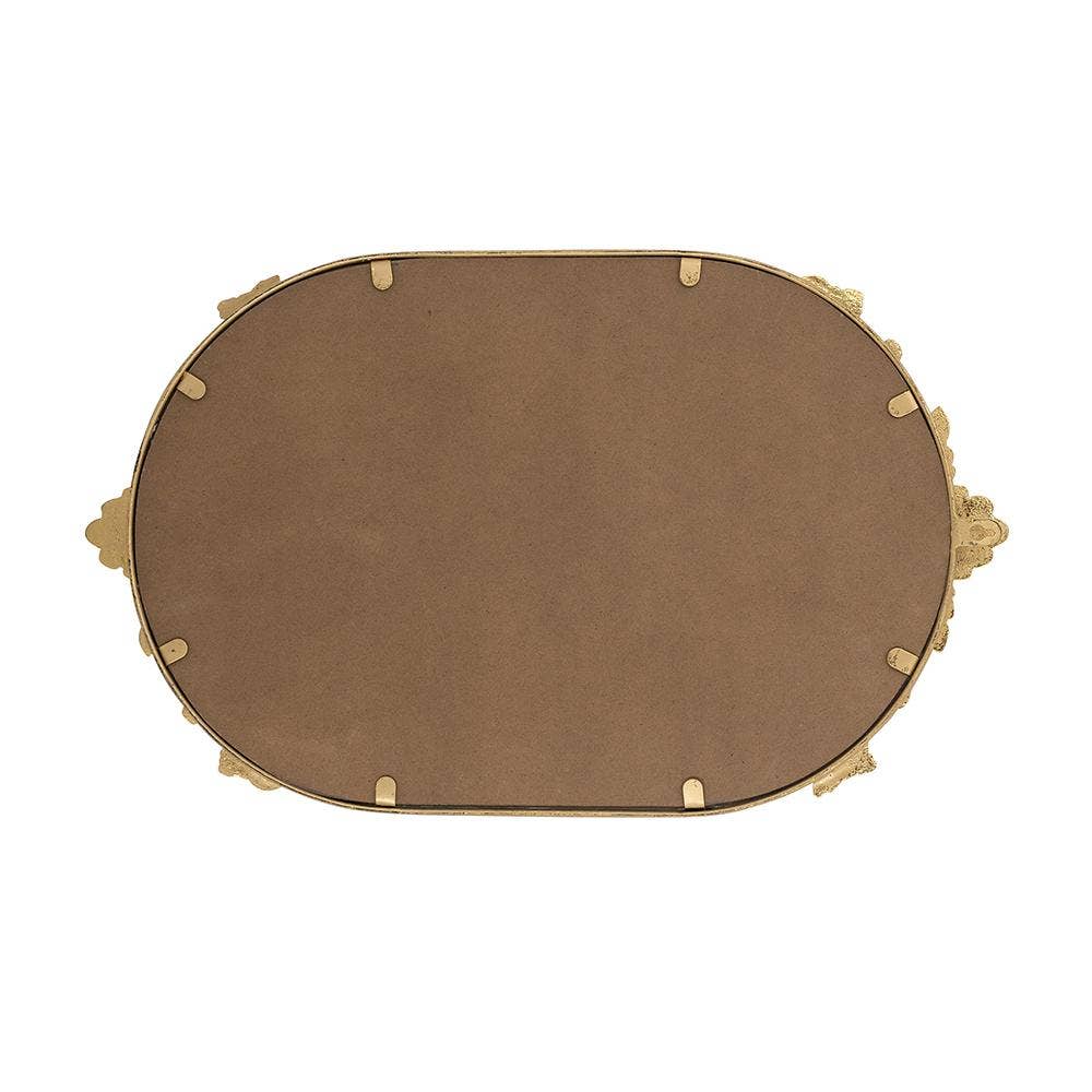 Mirror Tray with Gold Iron Floral Frame