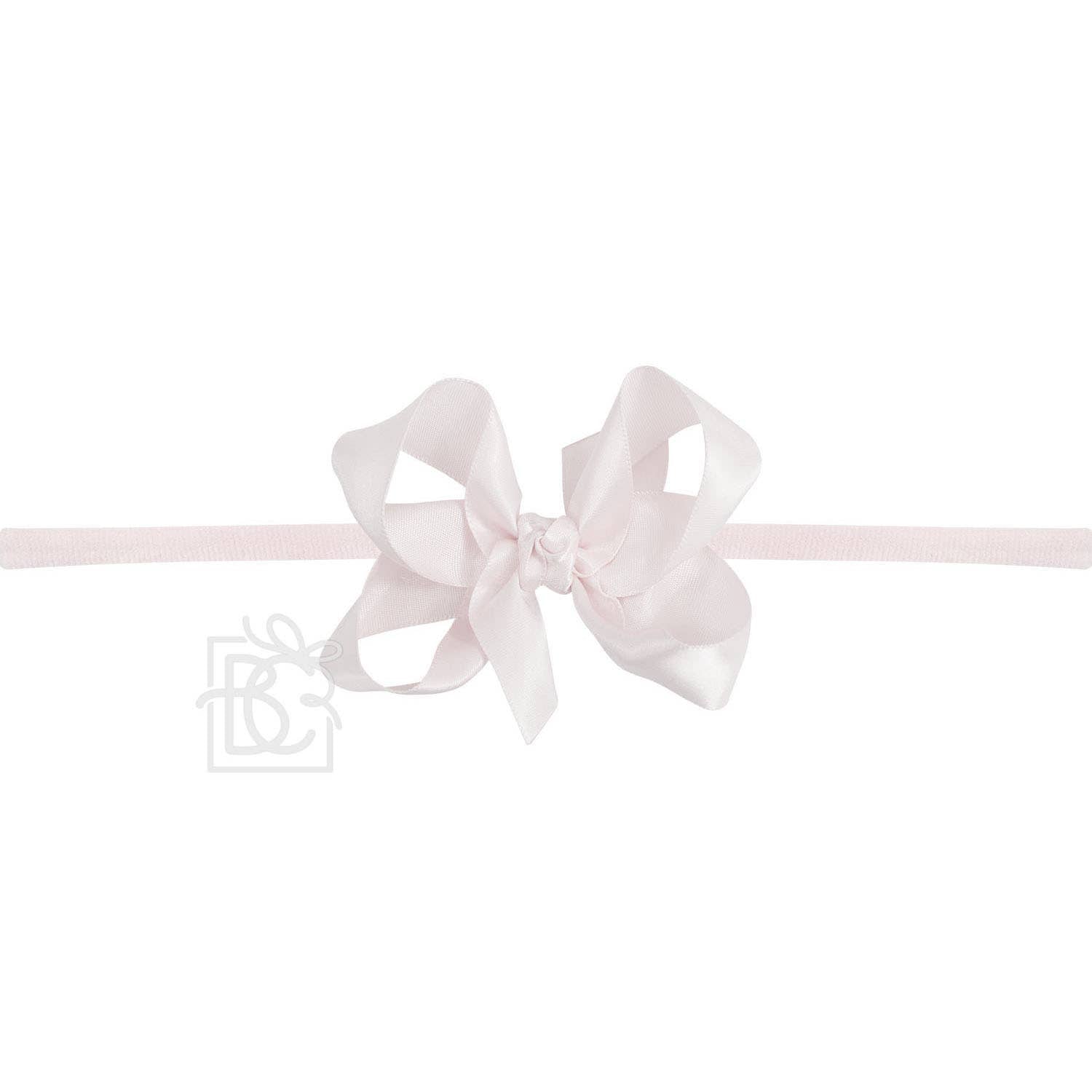 Thin Nylon Headband with Satin Hair Bow