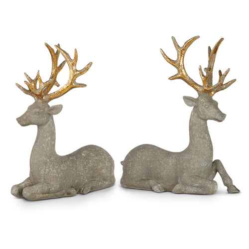 Grey & Gold Christmas Deer