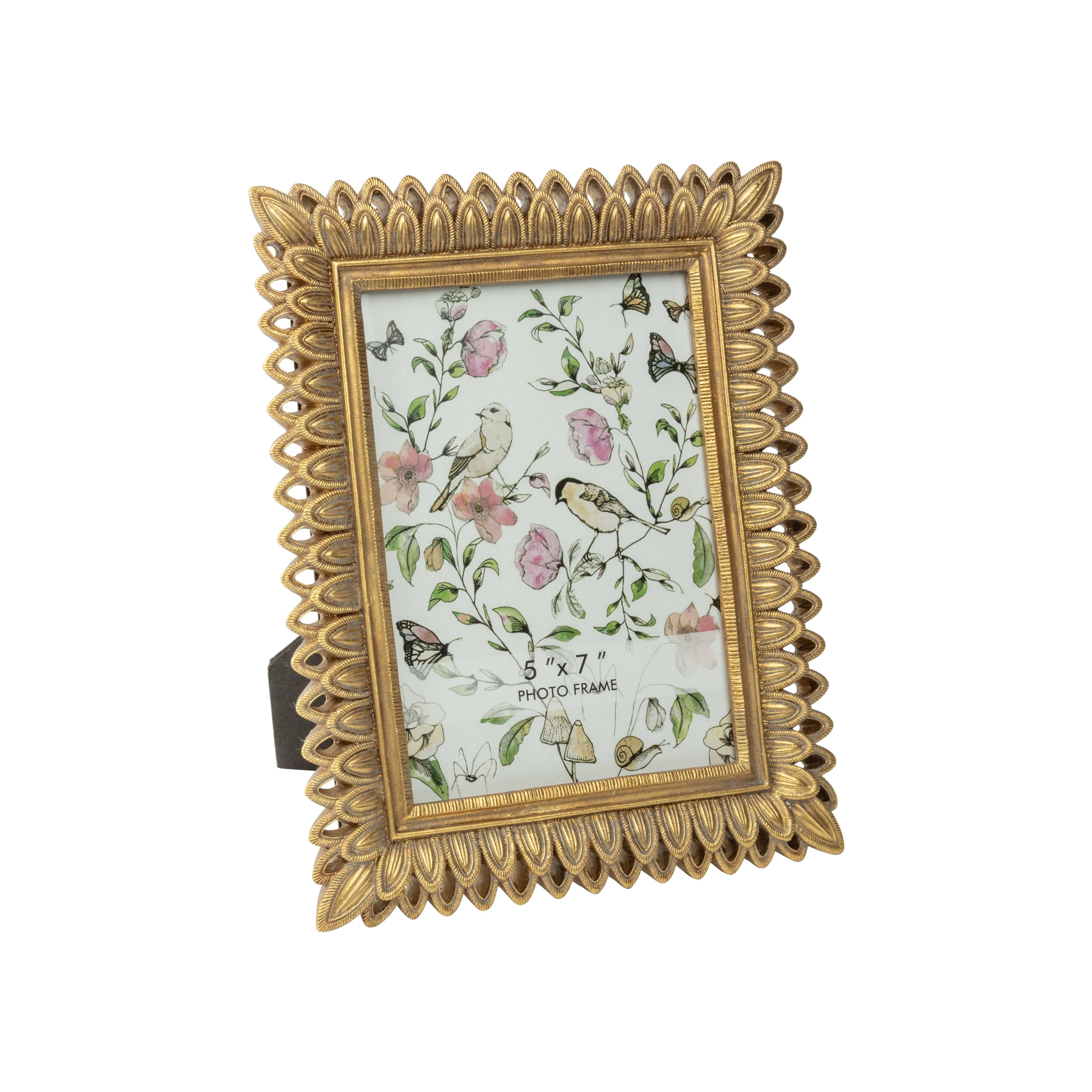 Antique Gold Feather Pattern Frame