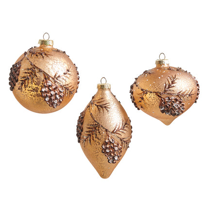 Textured Pinecone Mercury Glass Ornament