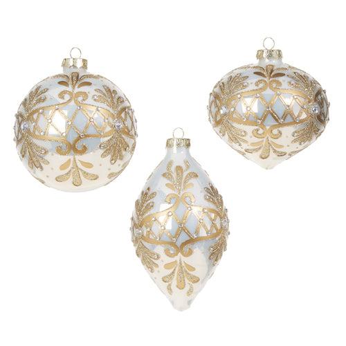 White and Gold Embellished Ornament
