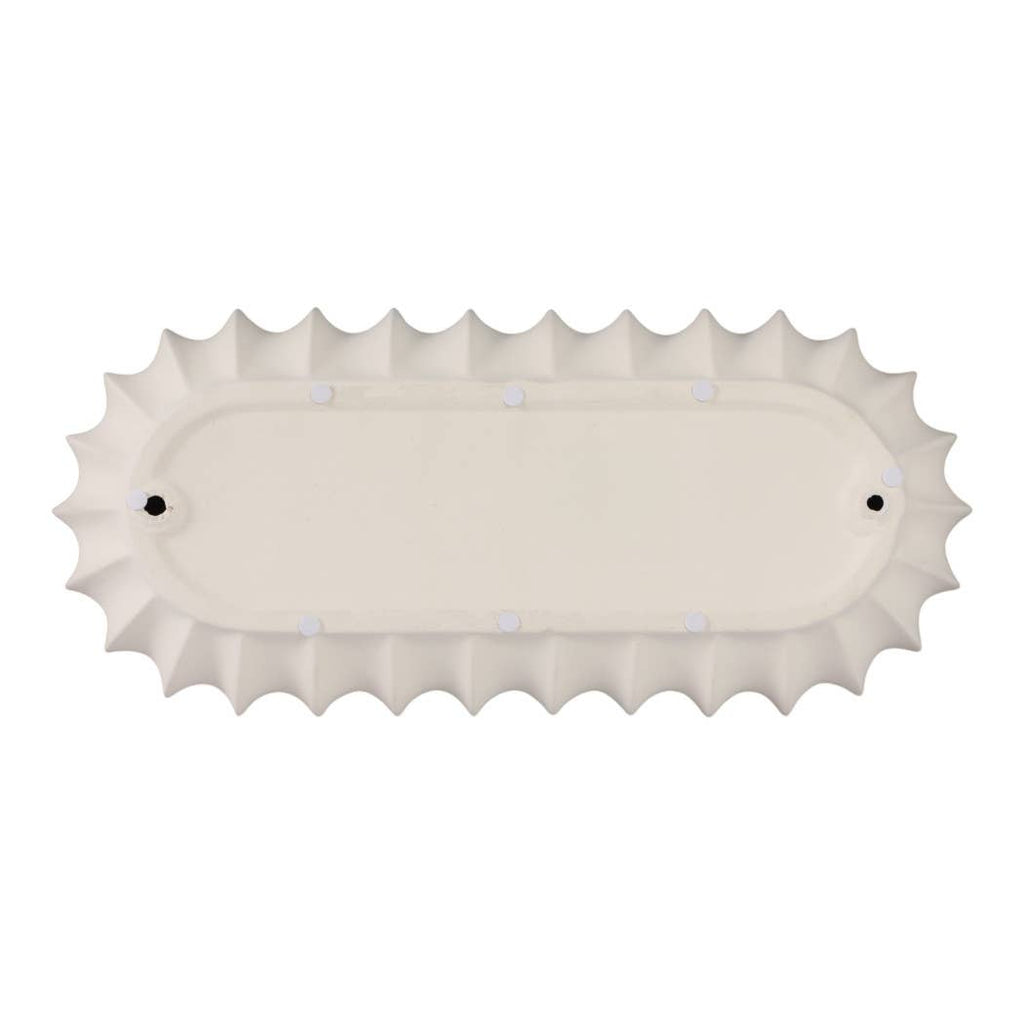Decorative Tray - White Ceramic Scalloped Edge, 18 in.