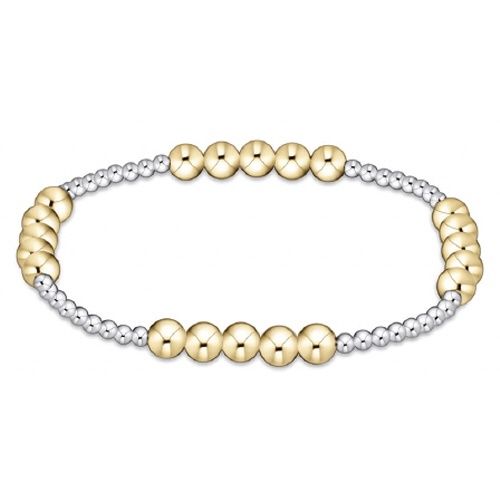 Classic Blissful Pattern 2.5MM Bead Bracelet, 5MM Mixed Metal