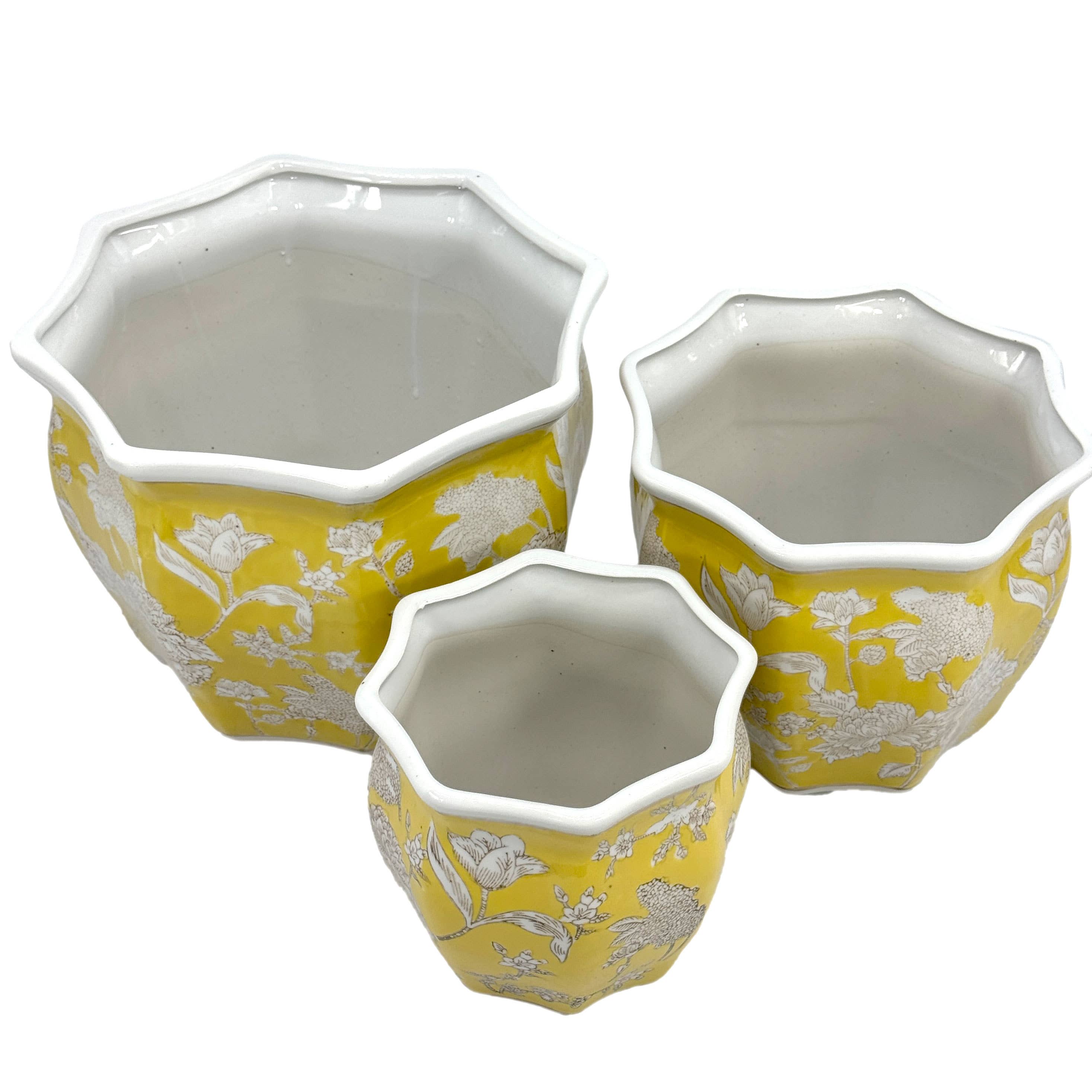 Ceramic Chinoiserie Planter Pots
