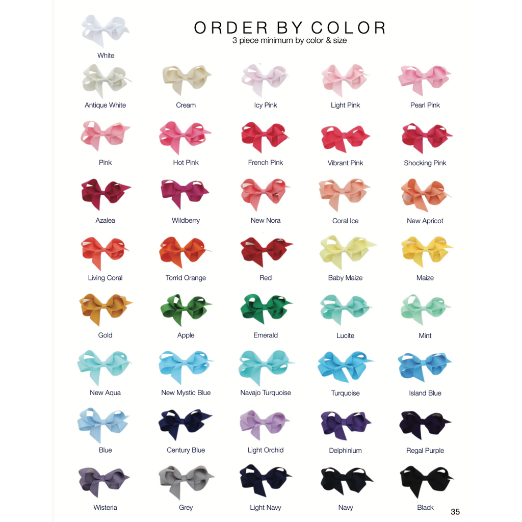 Toddler (3 in.) Classic Grosgrain Bow by Color