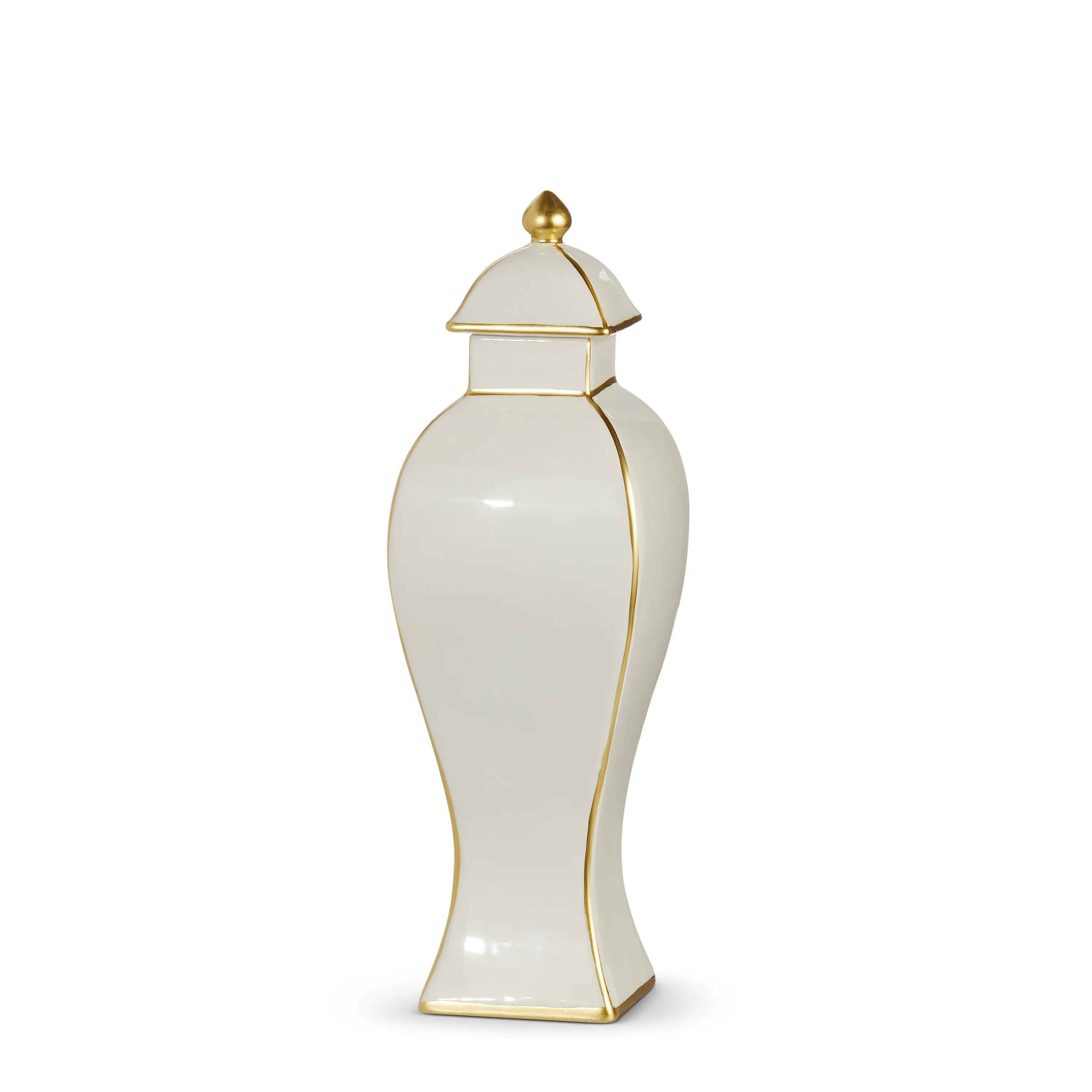 Gold Accent Decorative Ginger Jar, 14.5"