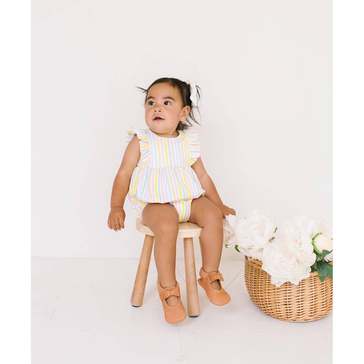 Ollie Jay Amelia Romper in Pastel Stripe