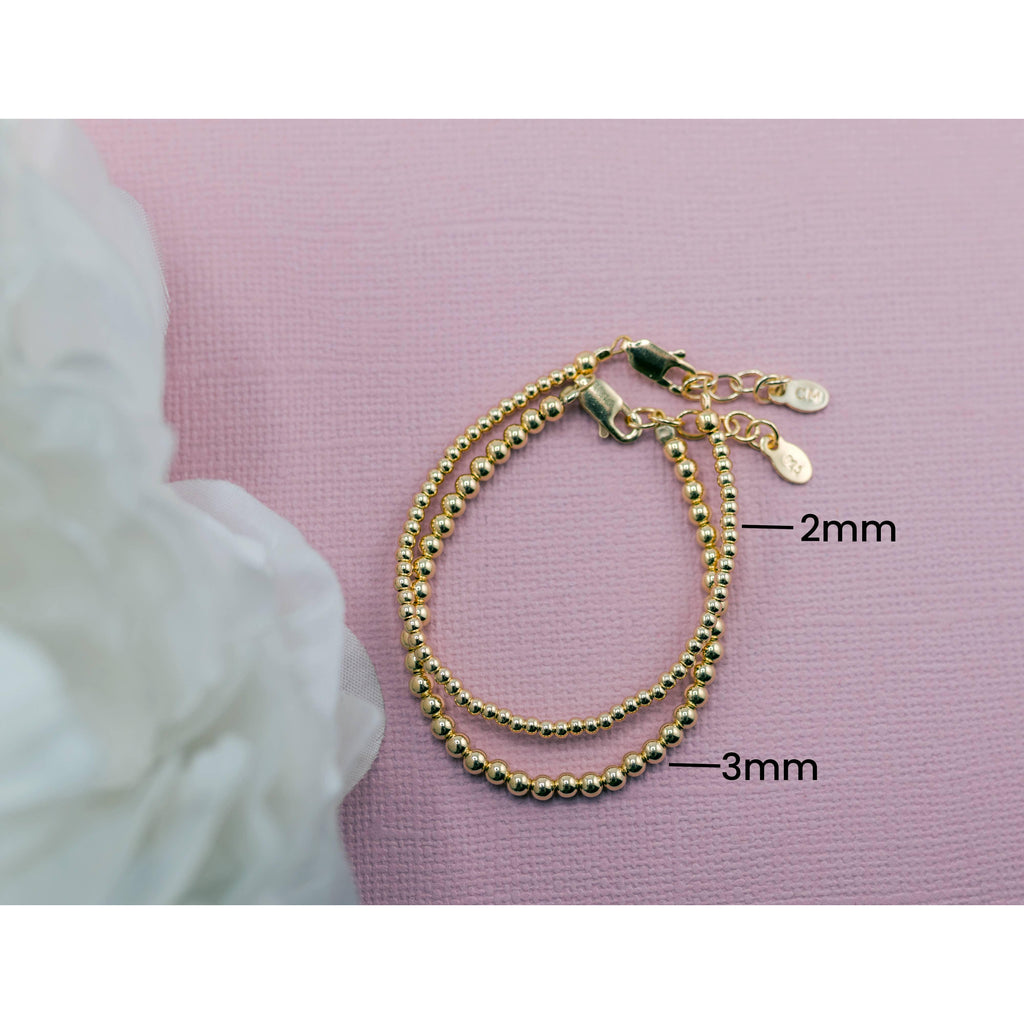 14K Gold-Plated SterlingSilver Baby or Girls Beaded Bracelet